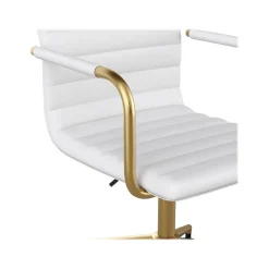 Martha Stewart Office Chairs<Taytum Ergonomic Faux Leather Swivel Office Chair, White (CH142370WHGLD)
