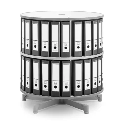 Moll File Cabinets<® Rotary Two Tier Spin & File Binder Storage Carousel, White