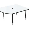 MooreCo Office Desks<MediaSpace 60" Table, White/Black (27749-MRKR-BK)