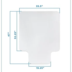 Mount-It! Chair Mats<Carpet Chair Mat with Lip, 35.5" x 47", Clear Vinyl (MI-7817)