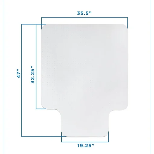Mount-It! Chair Mats<Carpet Chair Mat with Lip, 35.5" x 47", Clear Vinyl (MI-7817)