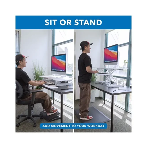 Mount-It! Standing Desks<38"W Electric Rectangular Adjustable Standing Desk Converter, White (MI-8012)