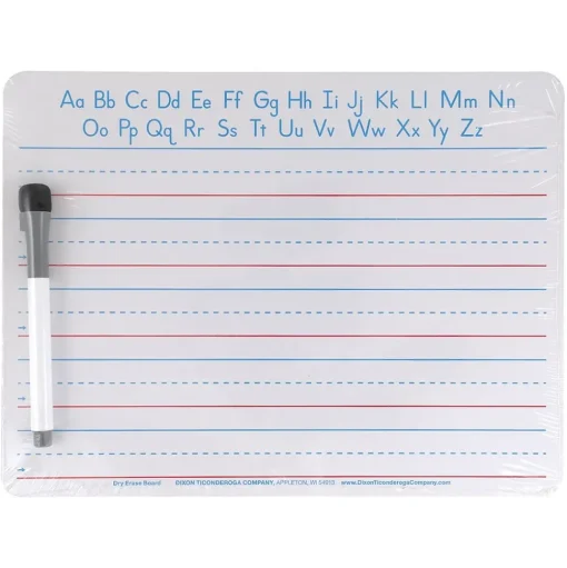 Pacon Dry Erase<® Handwriting Whiteboard Dry Erase Set, 2-Sided, Ruled/Plain, with Marker/Eraser, 9" x 12", 5 Sets (PACAC9877C1-5)