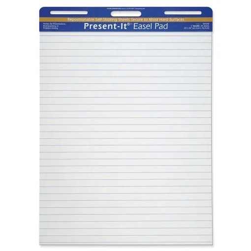 Pacon Easel Paper Pads<Present-It Easel Pad, 25" x 30", Lined, 25 Sheets/Pad (PAC104392)
