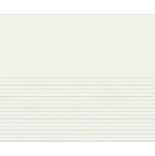 Pacon Classroom Paper<Storybook Paper for D'Nealian Programs 8-1/2" x 11", 1/2" Long Way Ruled, White, 500 Sheets/Pack (PAC2693)