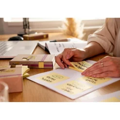 Post-it Post-It Notes<100% Recycled Paper Super Sticky Notes, 3" x 3", Canary Collection, 70 Sheets/Pad, 24 Pads/Pack (654R-24SSCY-CP)