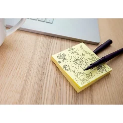 Post-it Post-It Notes<100% Recycled Paper Super Sticky Notes, 3" x 3", Canary Collection, 70 Sheets/Pad, 24 Pads/Pack (654R-24SSCY-CP)