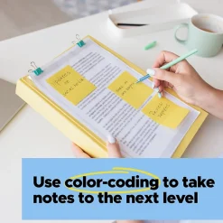 Post-it Post-It Notes<100% Recycled Paper Super Sticky Notes, 3" x 3", Canary Collection, 70 Sheets/Pad, 24 Pads/Pack (654R-24SSCY-CP)