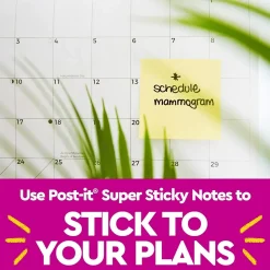 Post-it Post-It Notes<100% Recycled Paper Super Sticky Notes, 3" x 3", Canary Collection, 70 Sheets/Pad, 24 Pads/Pack (654R-24SSCY-CP)