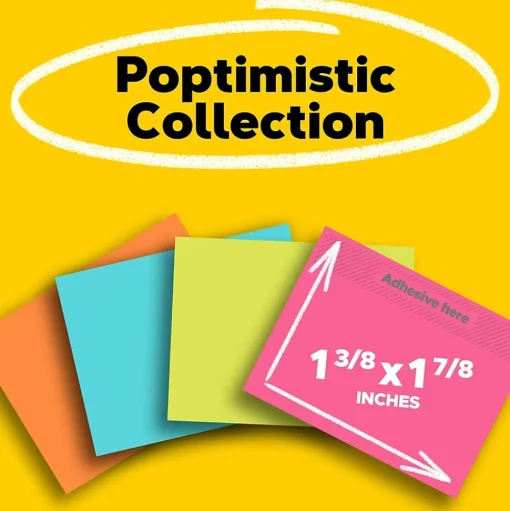Post-it Post-It Notes<Notes, 1 3/8" x 1 7/8", Collection, 100 Sheet/Pad, 12 Pads/Pack (653AN)