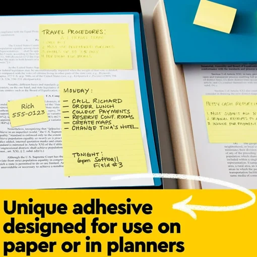 Post-it Post-It Notes<Notes, 3" x 3", Canary Collection, Lined, 100 Sheet/Pad, 2 Pads/Pack (630PK2)