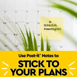 Post-it Post-It Notes<Notes, 3" x 3", Canary Collection, Lined, 100 Sheet/Pad, 2 Pads/Pack (630PK2)