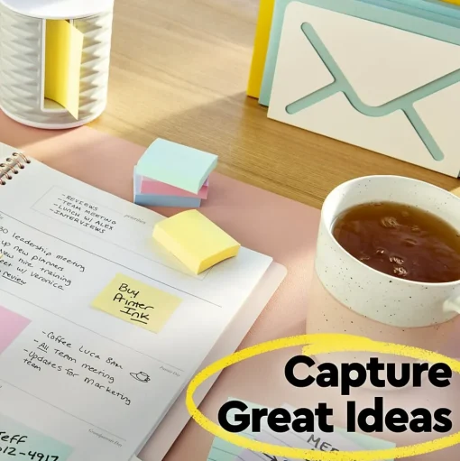 Post-it Post-It Notes<Notes, 3" x 3", Canary Collection, Lined, 100 Sheet/Pad, 2 Pads/Pack (630PK2)