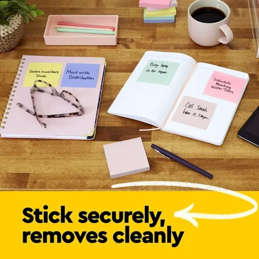 Post-it Sticky Notes<Notes, 3" x 5", Canary Collection, Lined, 100 Sheet/Pad, 12 Pads/Pack (635YW)
