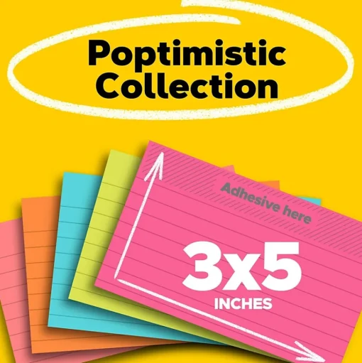 Post-it Post-It Notes<Notes, 3" x 5", Collection, Lined, 100 Sheet/Pad, 5 Pads/Pack (635-5AN)