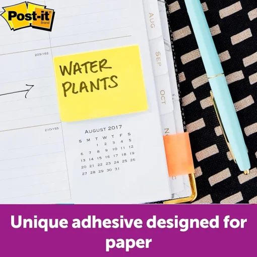 Post-it Post-It Notes<Recycled Notes, 1 3/8" x 1 7/8", Canary Collection, 100 Sheet/Pad, 12 Pads/Pack (653RPYW)