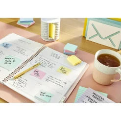 Post-it Post-It Notes<Recycled Notes, 1 3/8" x 1 7/8", Canary Collection, 100 Sheet/Pad, 12 Pads/Pack (653RPYW)