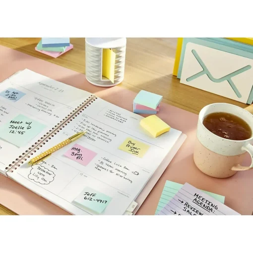 Post-it Post-It Notes<Recycled Notes, 1 3/8" x 1 7/8", Canary Collection, 100 Sheet/Pad, 12 Pads/Pack (653RPYW)