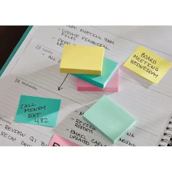 Post-it Post-It Notes<Recycled Notes, 1 3/8" x 1 7/8", Canary Collection, 100 Sheet/Pad, 12 Pads/Pack (653RPYW)