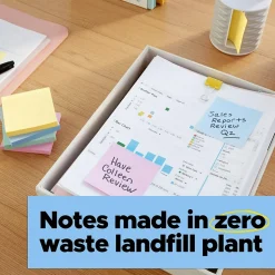 Post-it Post-It Notes<Recycled Super Sticky Notes, 4" x 6", Collection, 45 Sheet/Pad, 4 Pads/Pack (4621R-4SSNRP)