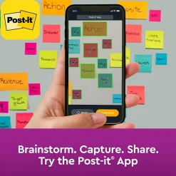 Post-it Post-It Notes<Recycled Super Sticky Notes, 4" x 6", Wanderlust Pastels Collection, Lined, 90 Sheet/Pad, 3 Pads/Pack (6603SSNRP)
