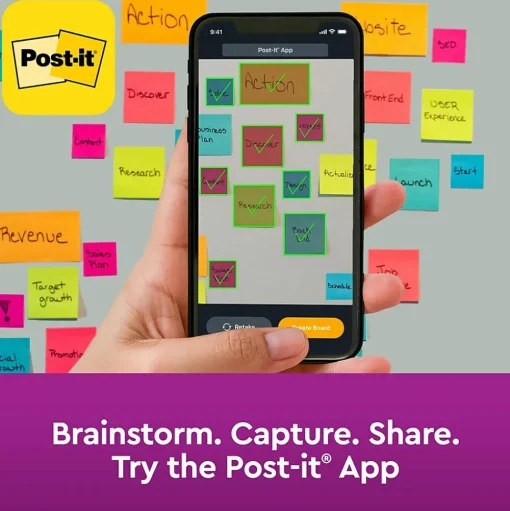 Post-it Post-It Notes<Recycled Super Sticky Notes, 4" x 6", Wanderlust Pastels Collection, Lined, 90 Sheet/Pad, 3 Pads/Pack (6603SSNRP)