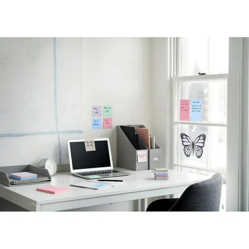 Post-it Post-It Notes<Recycled Super Sticky Notes, 4" x 6", Wanderlust Pastels Collection, Lined, 90 Sheet/Pad, 3 Pads/Pack (6603SSNRP)