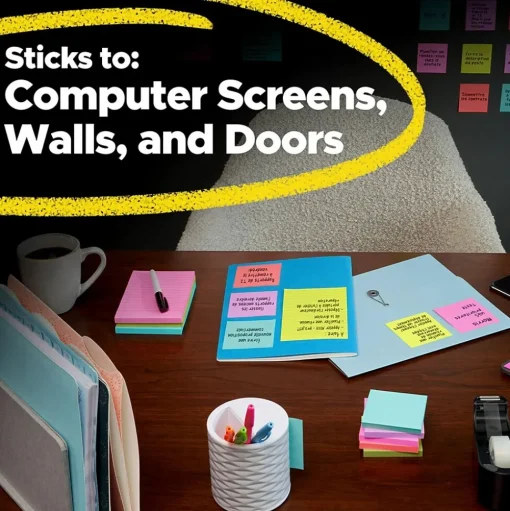 Post-it Post-It Notes<Super Sticky Notes, 3" x 3", Collection, 70 Sheet/Pad, 24 Pads/Pack (654-24SSJOY-CP)