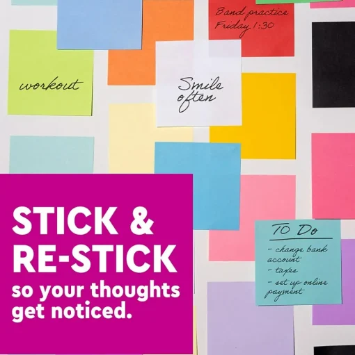Post-it Post-It Notes<Super Sticky Notes, 3" x 3", , 90 Sheet/Pad, 5 Pads/Pack (6545SSY)