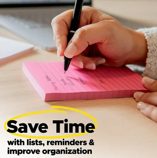 Post-it Post-It Notes<Super Sticky Notes, 4" x 4", Assorted Collection, Lined, 90 Sheet/Pad, 5 Pads/Pack (R440NPSS)