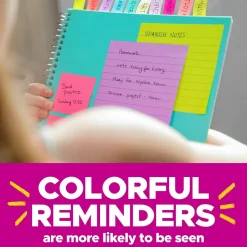 Post-it Post-It Notes<Super Sticky Notes, Assorted Sizes, Supernova Neons Collection, 45 Sheet/Pad, 4 Pads/Pack (4622-SSMIA)