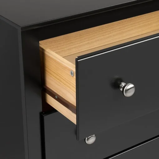 Prepac Storage Cabinets<™ 28" Sonoma Tall 2 Drawer Nightstand With Open Shelf, Black (BDC-2428)