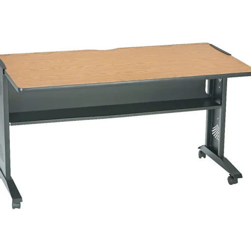 Safco Computer Desks<54" Workstation Desk, Mahogany/Medium Oak (1933)