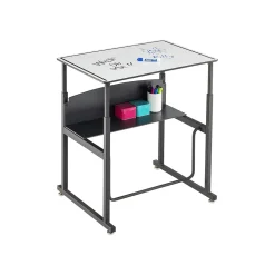 Safco Standing Desks<AlphaBetter 26" - 42" Plastic/Steel Adjustable Desk, White/Black (1203DE)