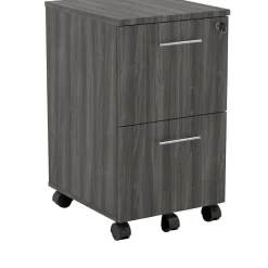 Safco File Cabinets<Medina 2-Drawer Mobile Vertical File Cabinet, Letter Size, Lockable, 26.75"H x 15.5"W x 18"D, Gray (MNFFLGS)