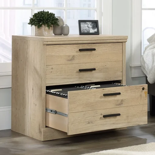 Sauder File Cabinets<Aspen Post 2-Drawer Lateral File Cabinet, Letter/Legal Size, Lockable, 30"H x 31"W x 19"D, Prime Oak (427013)