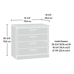 Sauder File Cabinets<Aspen Post 2-Drawer Lateral File Cabinet, Letter/Legal Size, Lockable, 30"H x 31"W x 19"D, Prime Oak (427013)