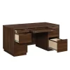 Sauder Corner Desks<Palo Alto 59"W Executive Desk, Spiced Mahogany (427792)