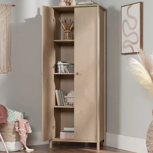 Sauder Storage Cabinets<Select 72"H Storage Cabinet with 3 Shelves, Natural Maple (433285)