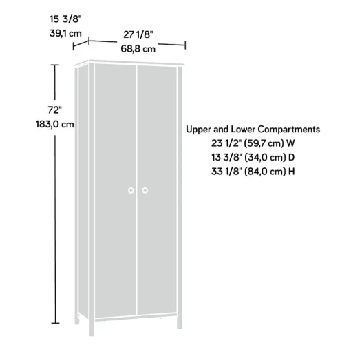 Sauder Storage Cabinets<Select 72"H Storage Cabinet with 3 Shelves, Natural Maple (433285)