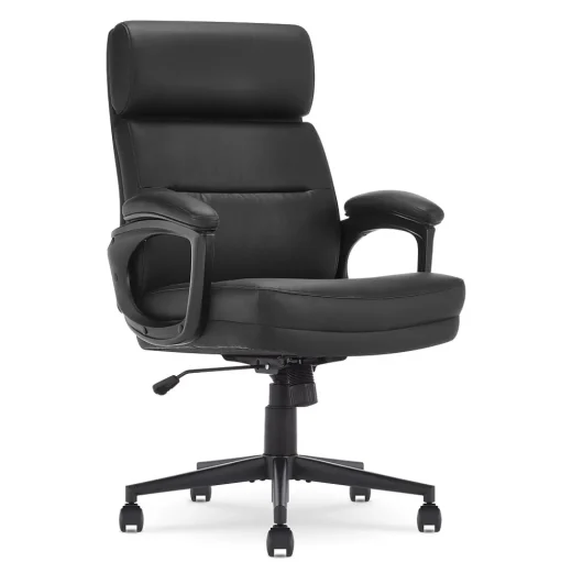 Serta Office Chairs<Comfort Ergonomic Bonded Leather Swivel Executive Chair, Black (CHR10130A)