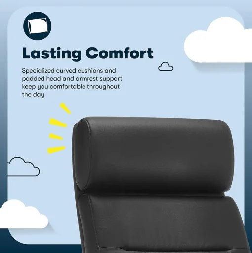 Serta Office Chairs<Comfort Ergonomic Bonded Leather Swivel Executive Chair, Black (CHR10130A)