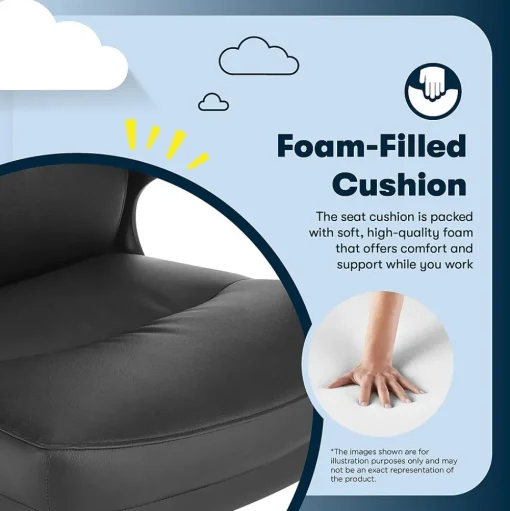 Serta Office Chairs<Comfort Ergonomic Bonded Leather Swivel Executive Chair, Black (CHR10130A)