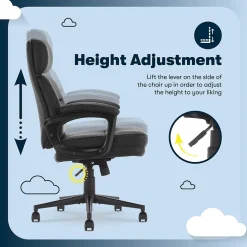 Serta Office Chairs<Comfort Ergonomic Bonded Leather Swivel Executive Chair, Black (CHR10130A)