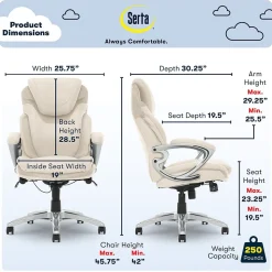 Serta Office Chairs<Works Bryce Ergonomic Bonded Leather Swivel Executive Chair, (43807B)