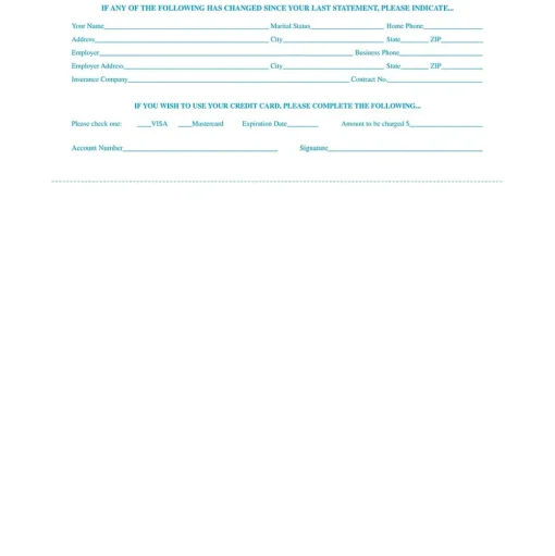 Medical Arts Press Business Forms<Solid Color Laser Statements, Style C, with Credit Card Information, Blue