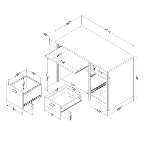 South Shore Computer Desks<Gascony 46"W Desk, (7360070)
