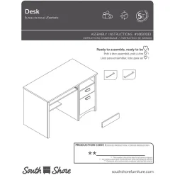 South Shore Computer Desks<Gascony 46"W Desk, (7360070)