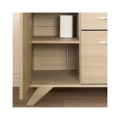 South Shore Storage Cabinets<Helsy 26.75" 2-Drawer Storage Credenza with 4 Shelves, Soft Elm (13301)