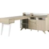 South Shore L-Desks<Helsy 78"W L-Shaped Computer Desk with Removable Hutch, Soft Elm/White (13298)